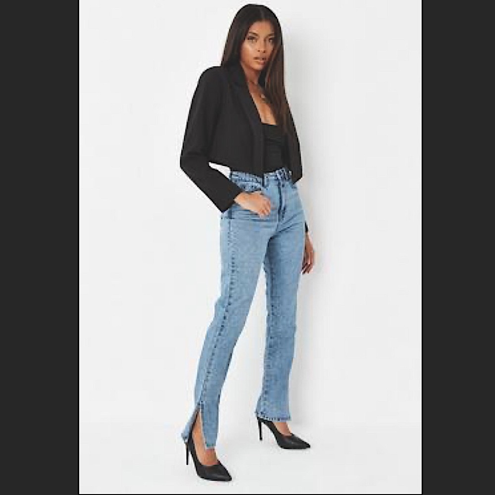 MISSGUIDED | Wrath HighWaisted Split Hem Straight Jeans